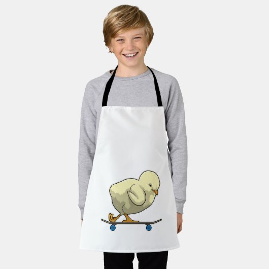 スケートボード付きスケーターとしてシック エプロン (着用した状態)