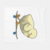 スケートボード付きスケーターとしてシック フリースブランケット (正面(横))