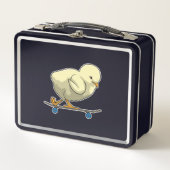 スケートボード付きスケーターとしてシック メタルランチボックス (正面)