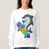 スケートボード付きスケーターとしてドルピン スウェットシャツ (正面)