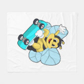 スケートボード付きスケーターとしてビー フリースブランケット (正面(横))