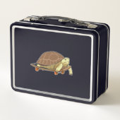 スケートボード付きスケーターとして亀 メタルランチボックス (裏面)