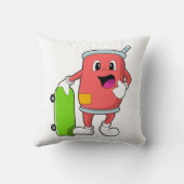 スケートボード付きスケーターとして缶 クッション (裏面)