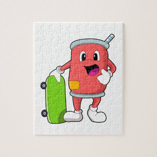 スケートボード付きスケーターとして缶 ジグソーパズル (縦)