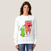 スケートボード付きスケーターとして缶 スウェットシャツ (正面フル)