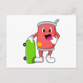 スケートボード付きスケーターとして缶 ポストカード (正面)