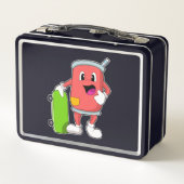 スケートボード付きスケーターとして缶 メタルランチボックス (裏面)