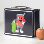 スケートボード付きスケーターとして缶 メタルランチボックス (インサイチュ)