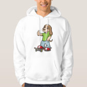 スケートボード付きスケーター犬 パーカ (正面)