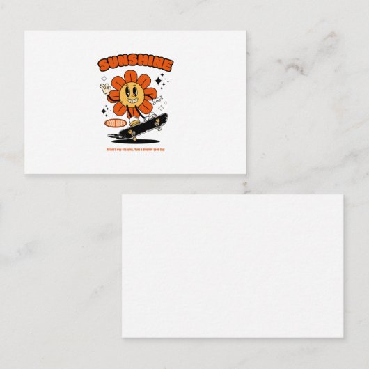 スケートボード付きマスコットヒマワリ 名刺 (正面/裏面)