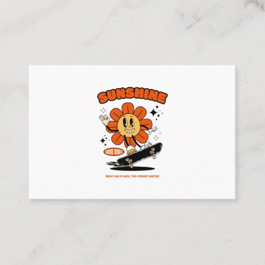 スケートボード付きマスコットヒマワリ 名刺 (正面)