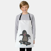 スケートボード付きモグラ エプロン (着用した状態)