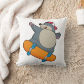 スケートボード付きモグラ クッション (ブランケット)