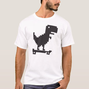スケートボード付きリトルテックス恐竜 – ピクセルアート Tシャツ