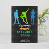 スケートボード少年のパーティー招待状 招待状 (スタンド正面)