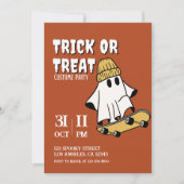 スケートボード幽霊ハロウィンコスチュームパーティー 招待状 (正面)