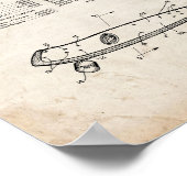 スケートボード構造特許 – 古い外観 ポスター (角)