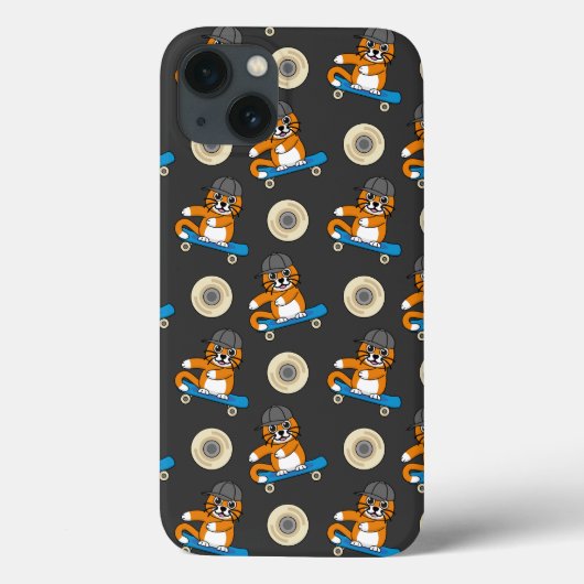 スケートボード漫画にかわいいオレンジキャット Case-Mate iPhoneケース (裏面)