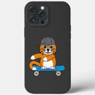 スケートボード漫画にかわいいオレンジキャット iPhone 13 PRO MAXケース