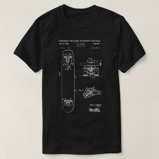スケートボード特許 Tシャツ (デザイン正面)
