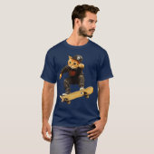 スケートボード猫Tシャツ Tシャツ (正面フル)