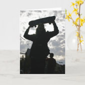 スケートボード王の挨拶状 カード (黄色い花)