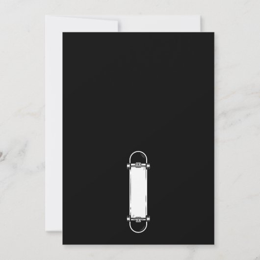 スケートボード用ベビーシャワー 招待状 (裏面)