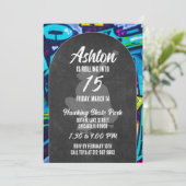 スケートボード誕生日パーティーへの招待 招待状 (スタンド正面)