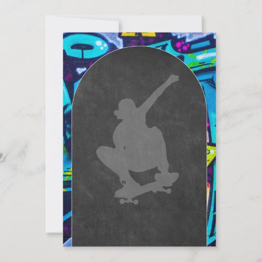 スケートボード誕生日パーティーへの招待 招待状 (裏面)