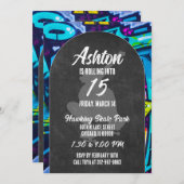 スケートボード誕生日パーティーへの招待 招待状 (正面/裏面)