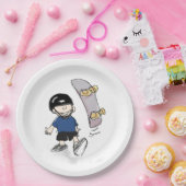 スケートボード誕生日パーティー ペーパープレート (パーティー)