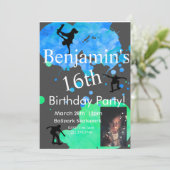 スケートボード誕生日フォト招待状, 招待状 (スタンド正面)