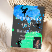 スケートボード誕生日フォト招待状, 招待状