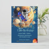 スケートボード誕生日、宇宙飛行士誕生日、宇宙 招待状 (スタンド正面)