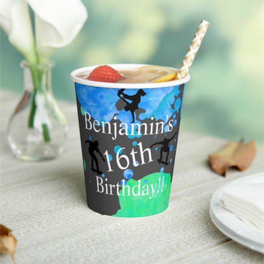 スケートボード誕生日 紙コップ (インサイチュ)