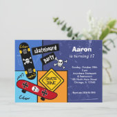 スケートボード誕生日(Navi Blue) 招待状 (スタンド正面)