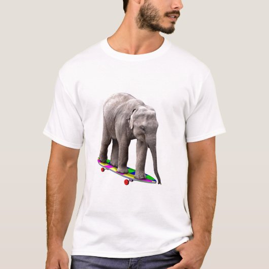 スケートボード象 Tシャツ (正面)