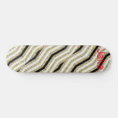 スケートボード金ゴールド白黒 スケートボード (横)