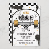 スケートボード金ゴールド 招待状 (正面/裏面)