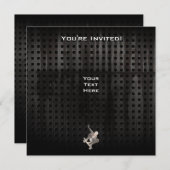 スケートボード黒クール 招待状 (正面/裏面)