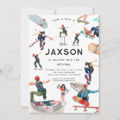 スケートボード |スケーター誕生日パーティー 招待状 (正面)