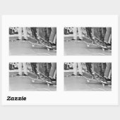 スケートボード,スケート,公園,足,トレンディー,10代のフライエン 長方形シール (シート)