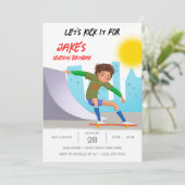 スケートボード フォト スケートパーク 男の子 誕生日パーティー 招待状 (スタンド正面)