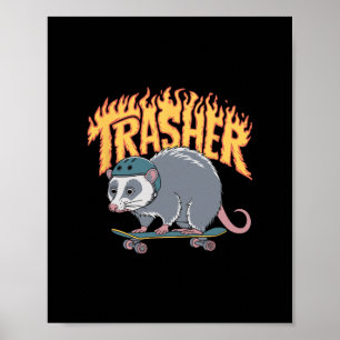 スケートボード フラミンゴポッサム ヘルメット Trasher ポスター
