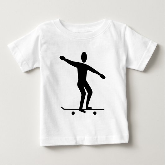 スケートボード – ブラック ベビーTシャツ (正面)