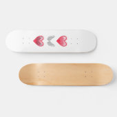 スケートボード、赤いハート スケートボード (横)