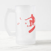 スケートボード。鳥付きボード。 フロストグラスビールジョッキ (左)