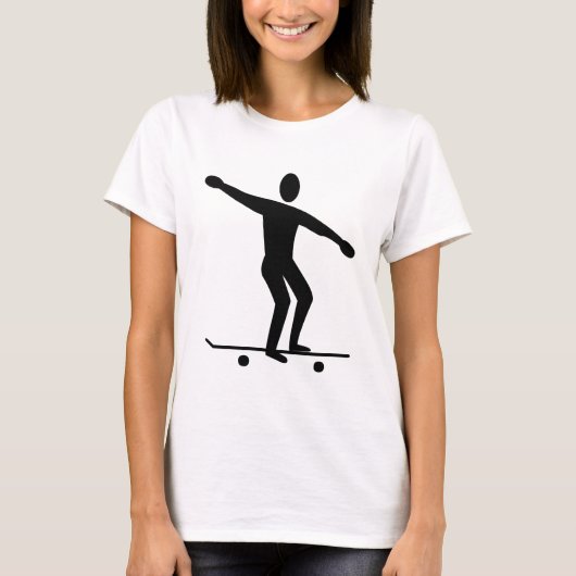 スケートボード - 黒 Tシャツ (正面)