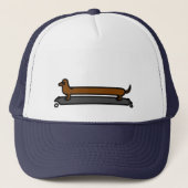 スケートボードdachshund犬のトラックのキャップ/帽子 キャップ (正面)