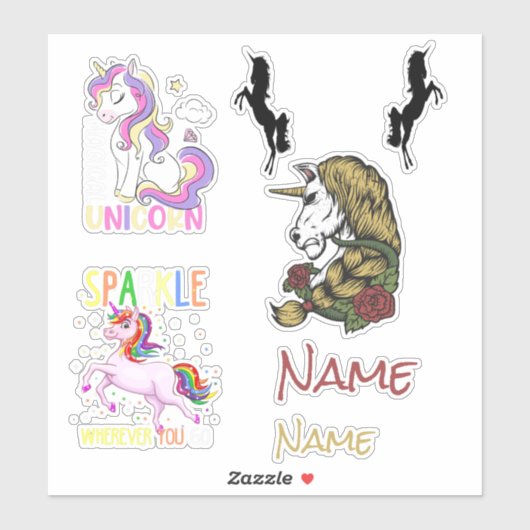 スケートボードUnicornsカスタムカットビニールシール シール (シート)